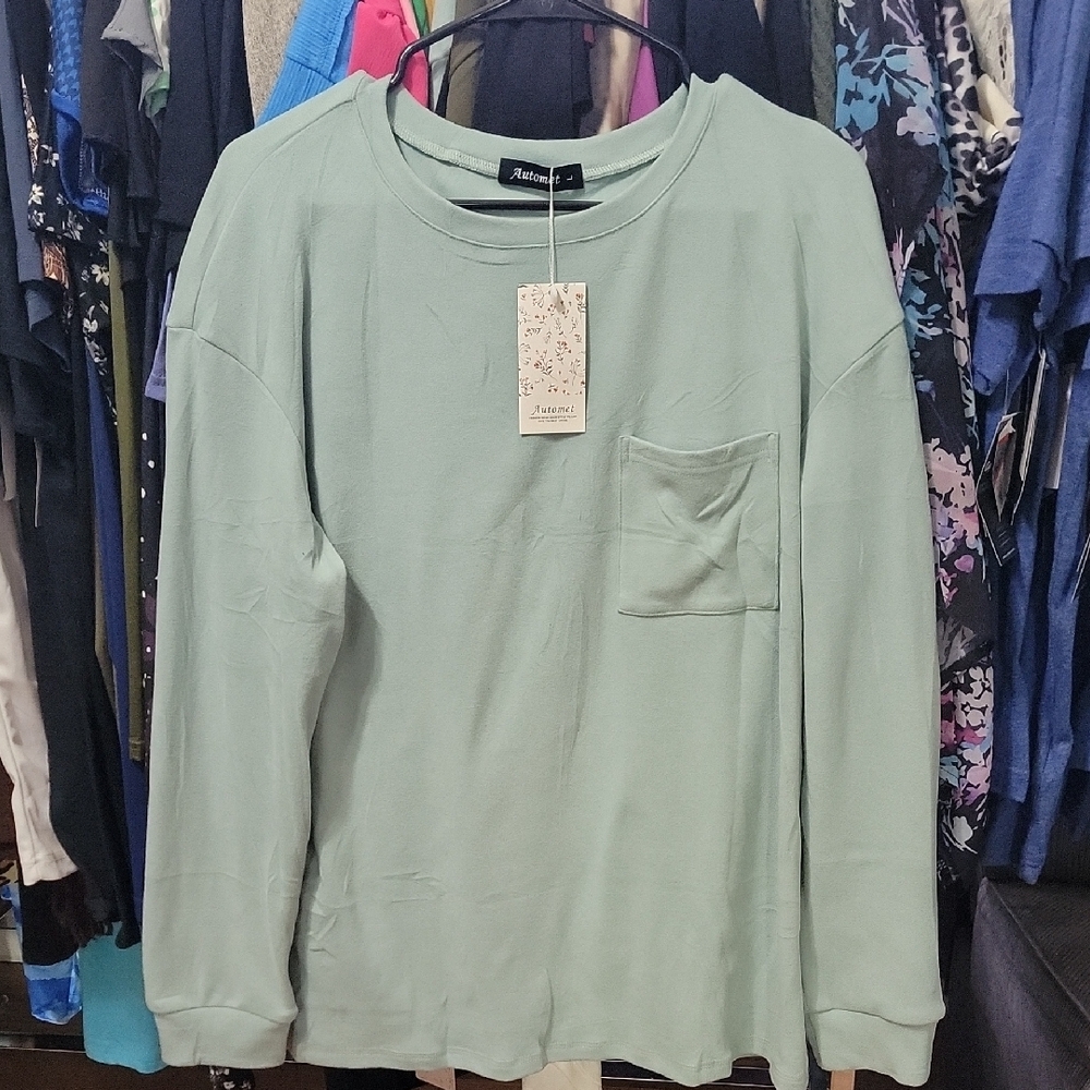 Mint Green Long Sleeve Top